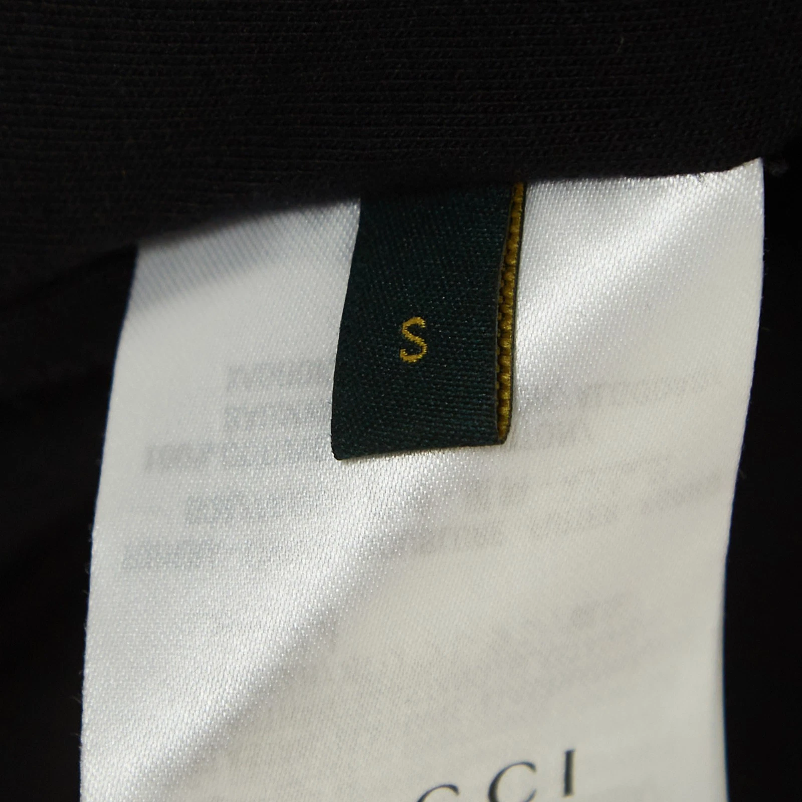 Giacca bomber Gucci Dapper Dan nero rosso motivo logo paillettes S