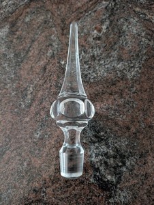 Vintage Heavy Clear Crystal Cut Glass Decanter Stopper 7 in tall