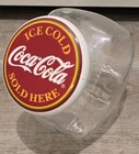 Vintage Coca-Cola Candy Cookie Snack Clear Glass Canister Jar by Anchor Hocking