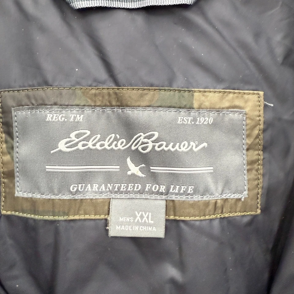 Eddie Bauer Para Hombres XXL Camuflaje Plumón Chaqueta Imitación Piel Capucha Invierno Verde Foto 2 de 4