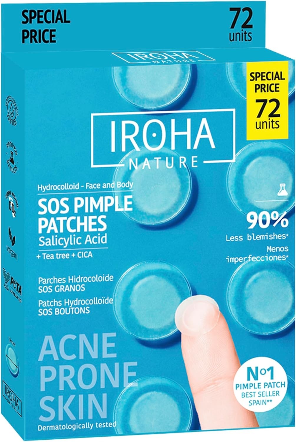 IROHA NATURE - Parches SOS Granos y Acné | Cosmética Coreana con Ácido