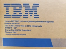 NEW NIB NOS Vintage IBM 6331-M2N 15" SVGA CRT Beige E54 Monitor .28DP 1024x768
