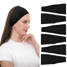 RITOPER Black Headbands for Women, 6 Pack Wide 1 Count Pack of 6 , black