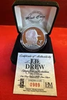 J. D. DREW One Troy Ounce .999 SILVER Round Coin #989 Highland Mint COA