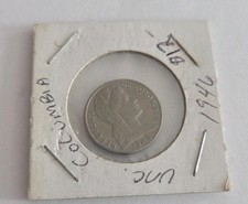 YTG60 1946 Republic Of Colombia 5 Centavos Km#199 With Liberty Head Nice Rims