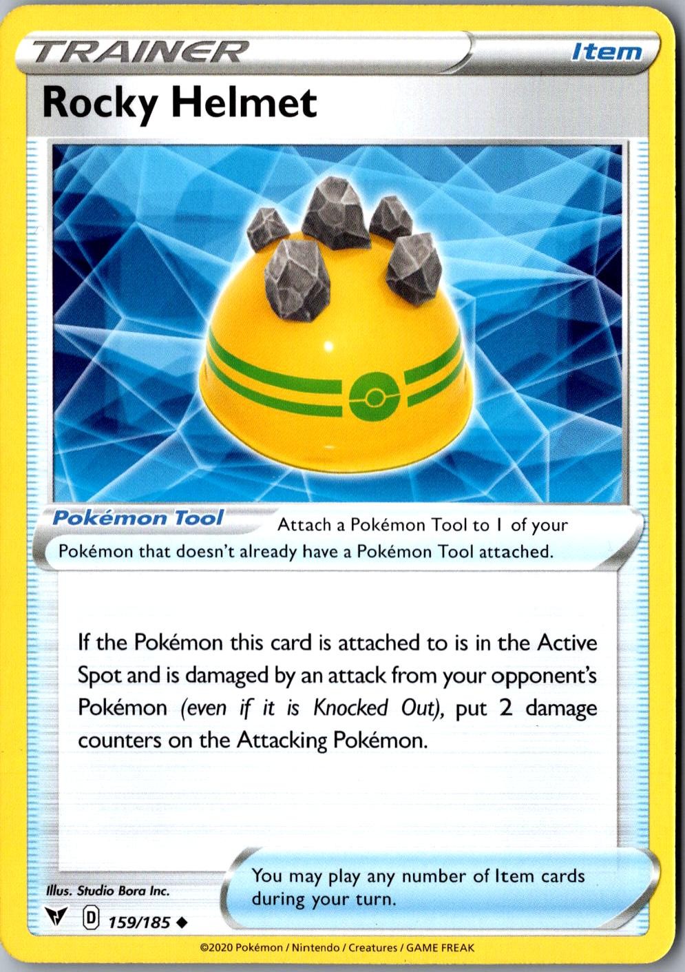 Rocky Helmet 159/185 Uncommon SWSH04: Vivid Voltage LP Pokemon Card