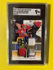 2020-21 Upper Deck UD SP game used Matthew Tkachuk 1/1   SGC 9