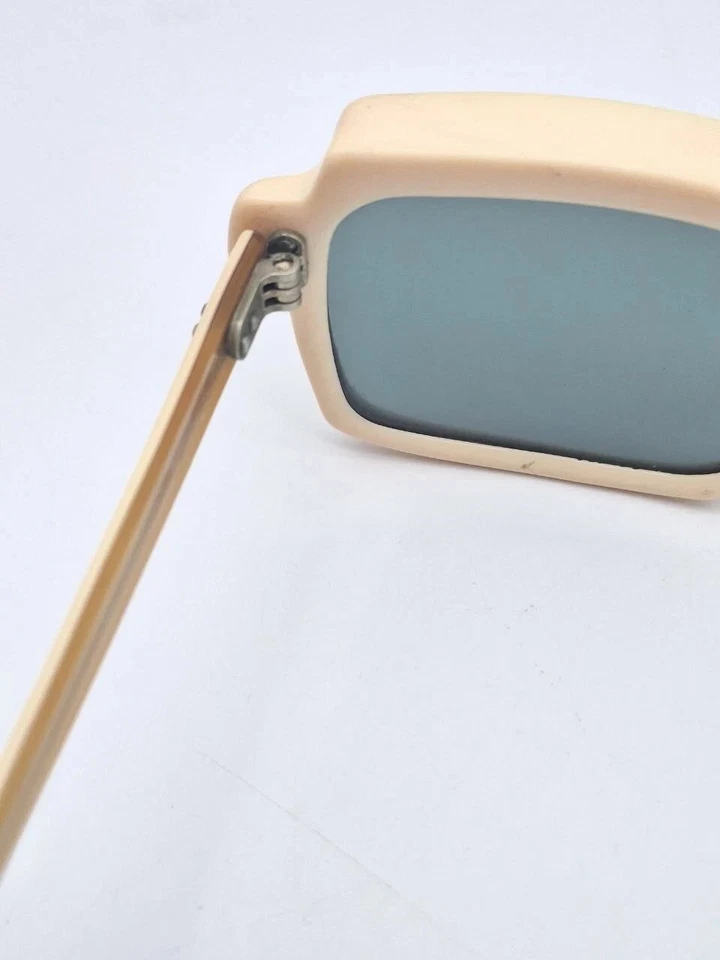 Gafas de sol cuadradas marfil vintage años 60 marco acetato lentes de vidrio hechas en Francia Foto 3 de 4