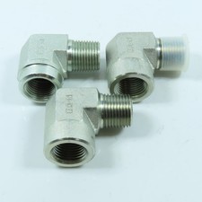 Eaton 2089-8-8S Hydraulic Adapter 90  Elbow 1/2"-14 NPT Female x Male Lot of 3