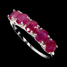 925 Sterling Silver Ring Round Ruby 4mm Natural Gemstone Jewelry Size 8