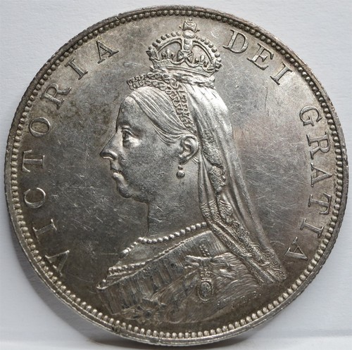 BRITAIN ENGLAND UK Double Florin 4 Shillings 1887 Roman About UNC Victoria #A23