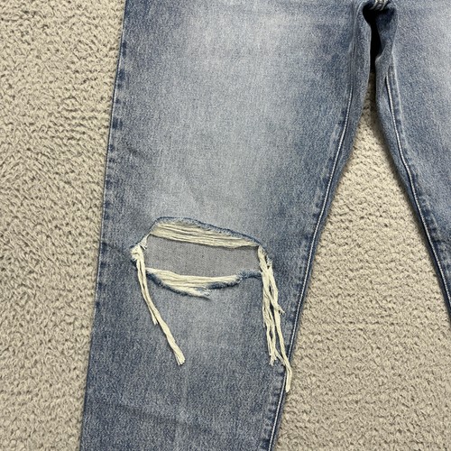Levis 94 Baggy Jeans Womens 31x31 Blue Distressed Ripped Knee Straight Leg Denim - Picture 4 of 24
