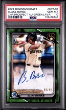 2024 Bowman Draft Prospect Autographs Blake Burke Green Lava PSA 10 60/99🔥🔥