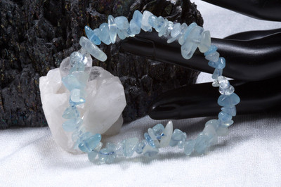 Edelstein Armband aus Aquamarin  Steinchen | ca 8mm Steinchenarmband