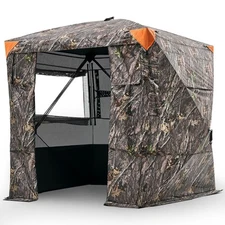 Portable Hunting Blind See Through Ground Deer Blinds 4-5 Person Carrying Bag