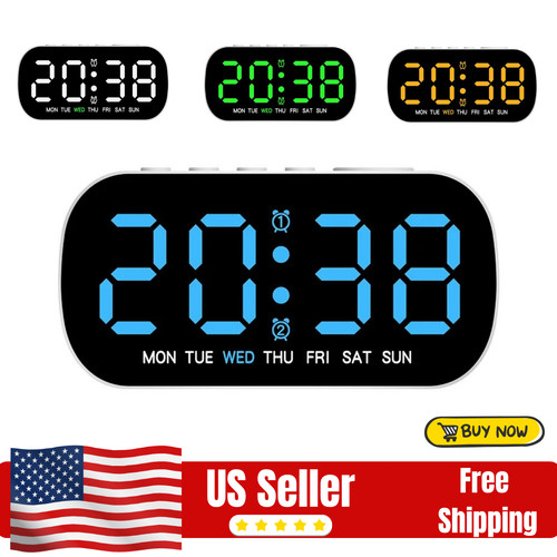 LED Large Display Electric Digital Alarm Clock with Battery Backup and Snooze
