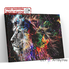 Lion Paint By Numbers Canvas Art Draw Artist Painting Oil Kit Home Decor Poster