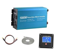 Pure Sine Wave Power Inverter DC12V to AC 110V with Dual sockets and USB, 1000W