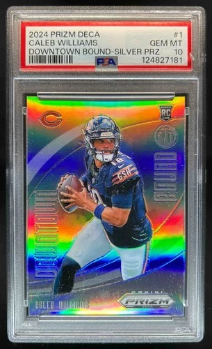 2024 Prizm Deca Caleb Williams Downtown Bound RC Silver #1 Bears PSA 10