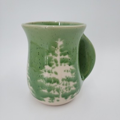 Tag Hand Warmer Mug Green Forest Trees Cup Cozy Coffee Cabin Tea Nature 18oz