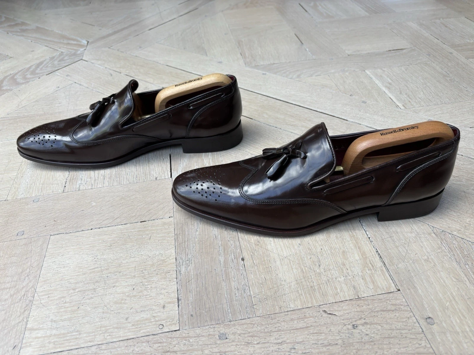 Versace 1969 Brogues slip on in pelle marrone lucido UK9 US10 EU43