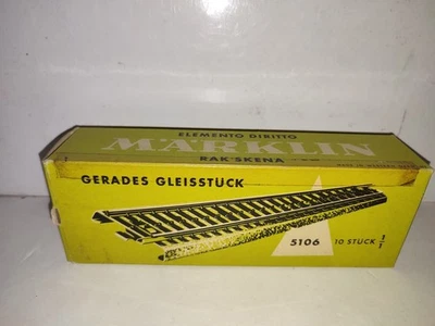 MARKLIN HO 5106 BOITE DE 10 RAIL DROIT 1/1 VOIE BALLAST BEL ETAT - Photo 1/4