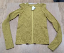 $1695 Mens RICK OWENS Puffed Shoulder Cashmere Crewneck Sweater Acid Medium