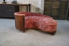 1930's Art Deco Mahogany Veneer "Rognon" Sofa