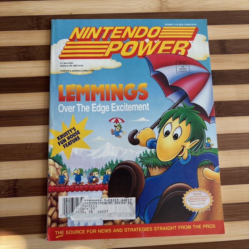 Nintendo Power Vol 37 W/ Ultra Bots Poster June 1992 Lemmings
