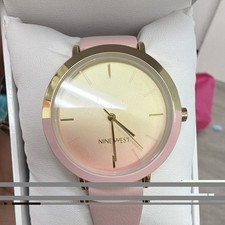 Nine West Women's Quartz Analog Pink Strap Gold-Tone Gradient Dial w/ Box