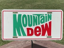 NOS Mountain Dew North Carolina License Plate Mt. Dew License Plate Mt. Dew Sign