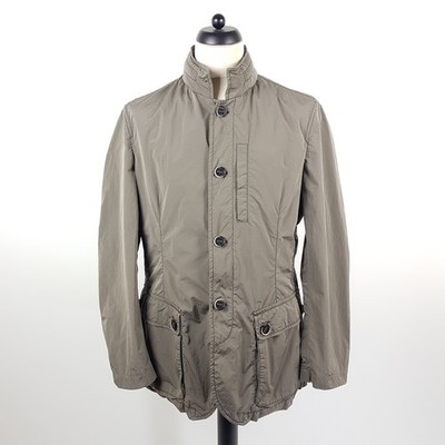 Armani Collezioni Jacke Herren Gr. 54 Grau Nylon Übergangsjacke Windbreaker
