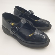 Dr Martens Mariel Shoes Womens UK 5 Black Patent Mary Jane School Buckle Chunky
