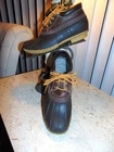 LL Bean Duck Boots GUMSHOES 8M Brown Leather Rubber Ankle Cabin Gorpcore Shoes