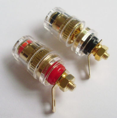 10x Speaker Terminal Gold Binding Post 4mm Banana Jack Audio Adapter 32mm