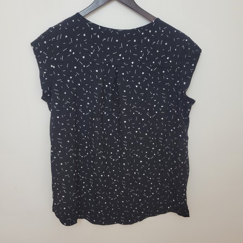 Vintage Womens Blouse Top T-Shirt Size 18 Black White Heart Print Boho Ladies - Picture 3 of 6