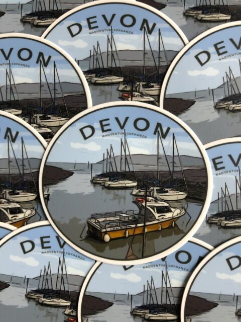Devon UK Travel Sticker Collection | Souvenir/Vinyl Bumper Sticker/Vanlife