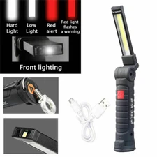 1/2PCS Rechargeable LED Work Light Magnetic Base Bright Mechanic Flashlight Lamp