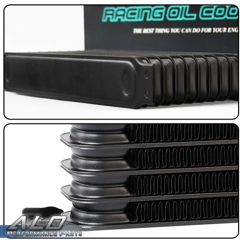 15 ROW 10AN UNIVERSAL ALUMINUM TRANSMISSION OIL COOLER + 7" ELECTRIC FAN KIT NEW - Picture 4 of 9