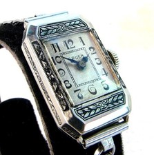 14K GOLD GRUEN WRISTWATCH LARGE ART DECO c.1930