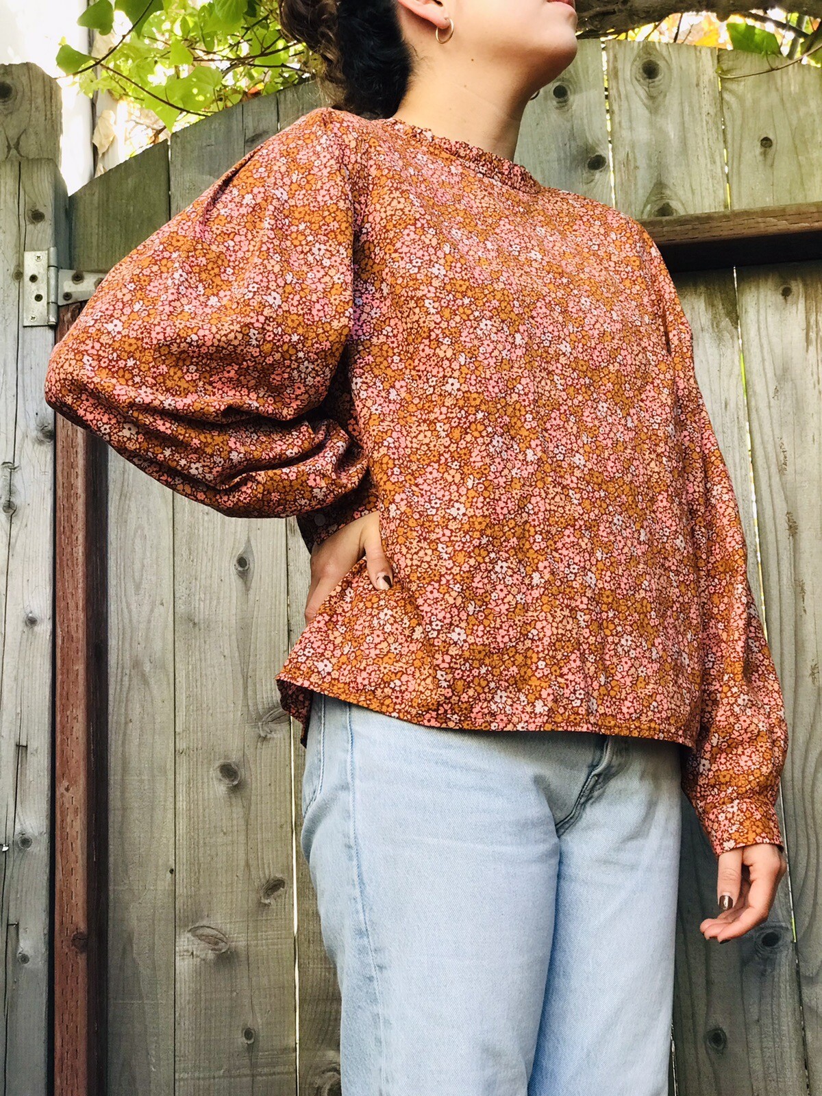 Universal Thread Peasant Blouse Ruffle Collar Key… - image 1