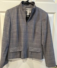 Ladies EVAN-PICONE Stretch Blazer Black/White Sz 6