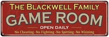 The Blackwell Family Personalized Red Game Room Metal Sign 106180038959