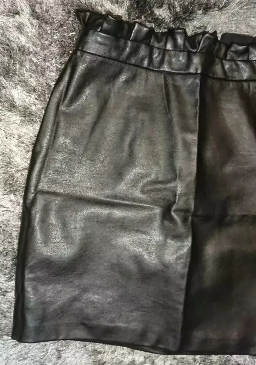 River island shop leather paperbag skirt