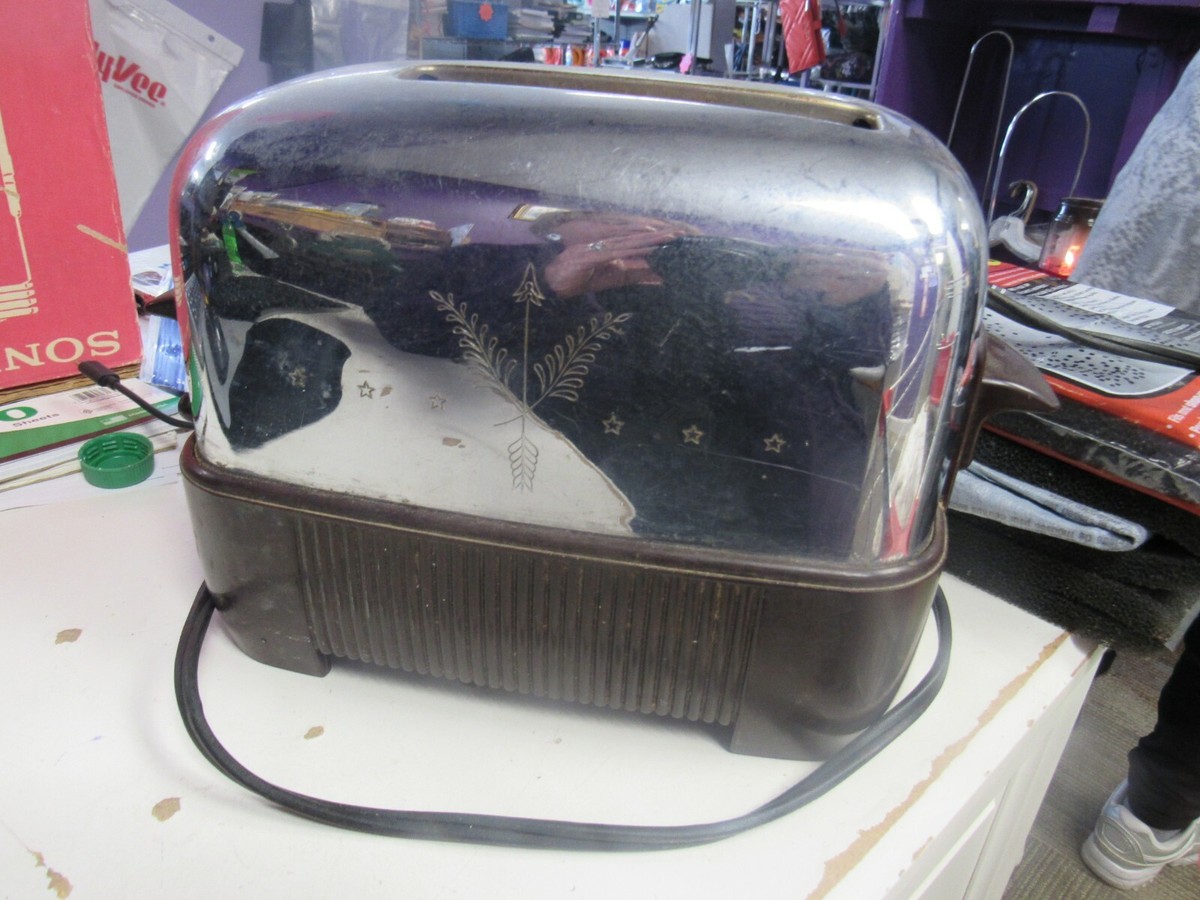 Vintage 2-Slice General Electric TOASTER Chrome & Bakelite GE