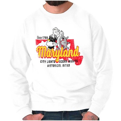 Popeye Maryland Historical MD State Cartoon Womens or Mens Crewneck Sweatshirt
