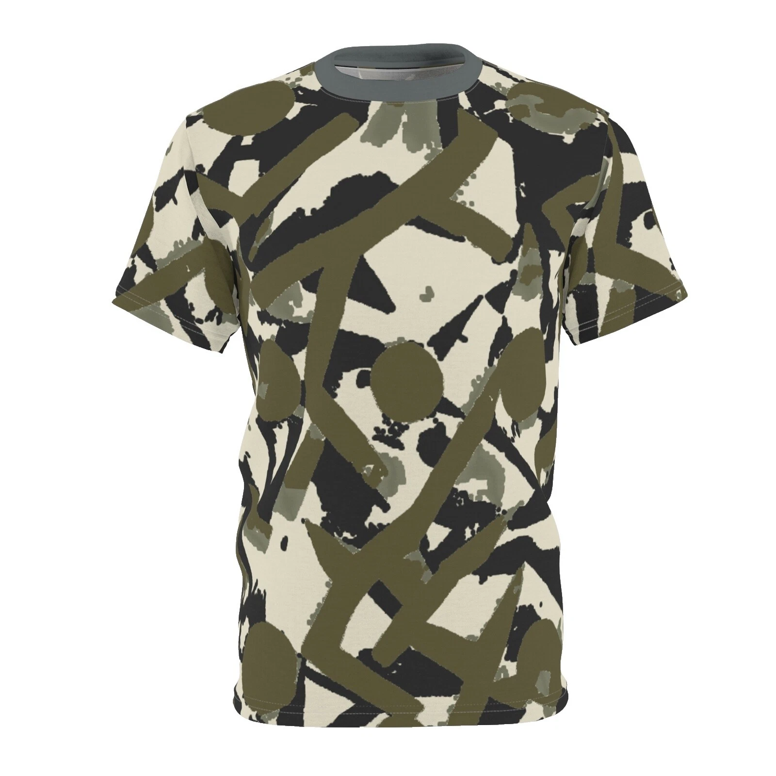 Size M Short Sleeve Geometric Regular Size T-Shirts for Men