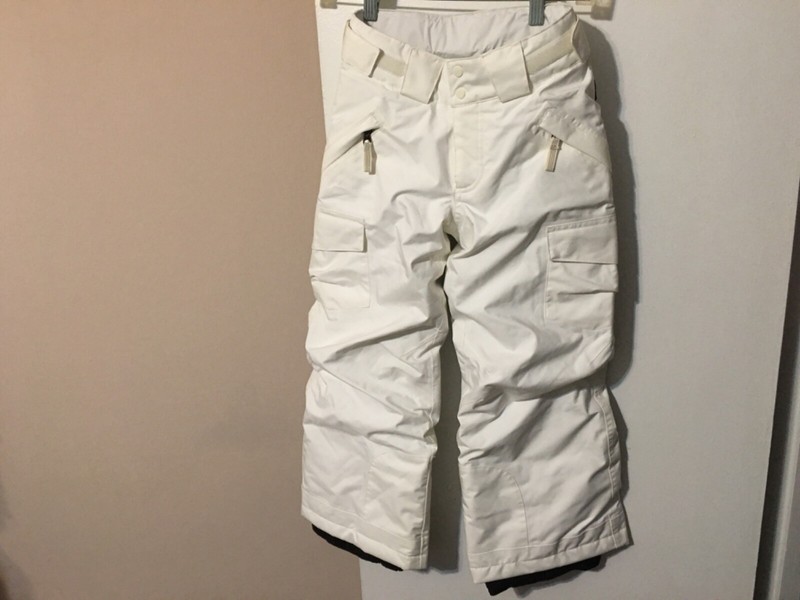 Patagonia White Insulated Ski Pants Girls Youth Sz Small 8 Snow Winter H2No
