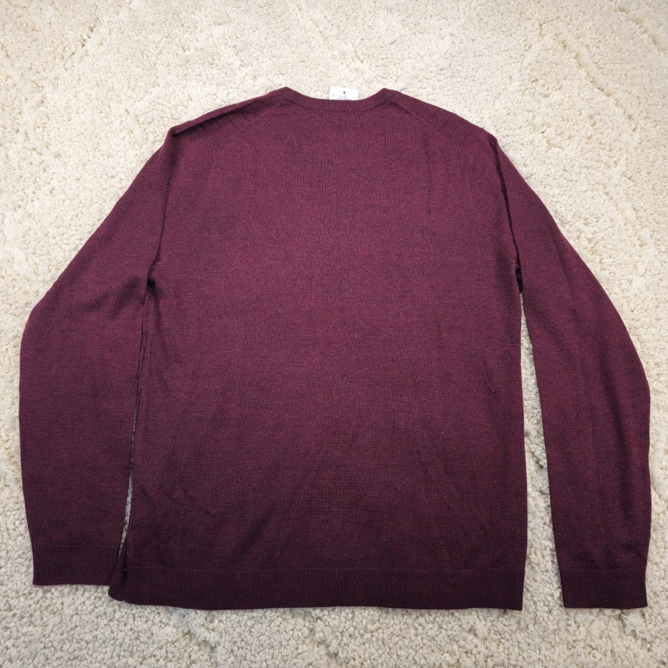 APT 9 Standard Fit Merino Blend Crewneck Sweater Size Large Modern Luxe Maroon - Image 2 of 4