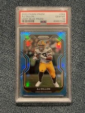 2020 Panini Prizm #364 AJ Dillon Light Blue Prizm PSA 10 Gem Mint Pop 6 Centered